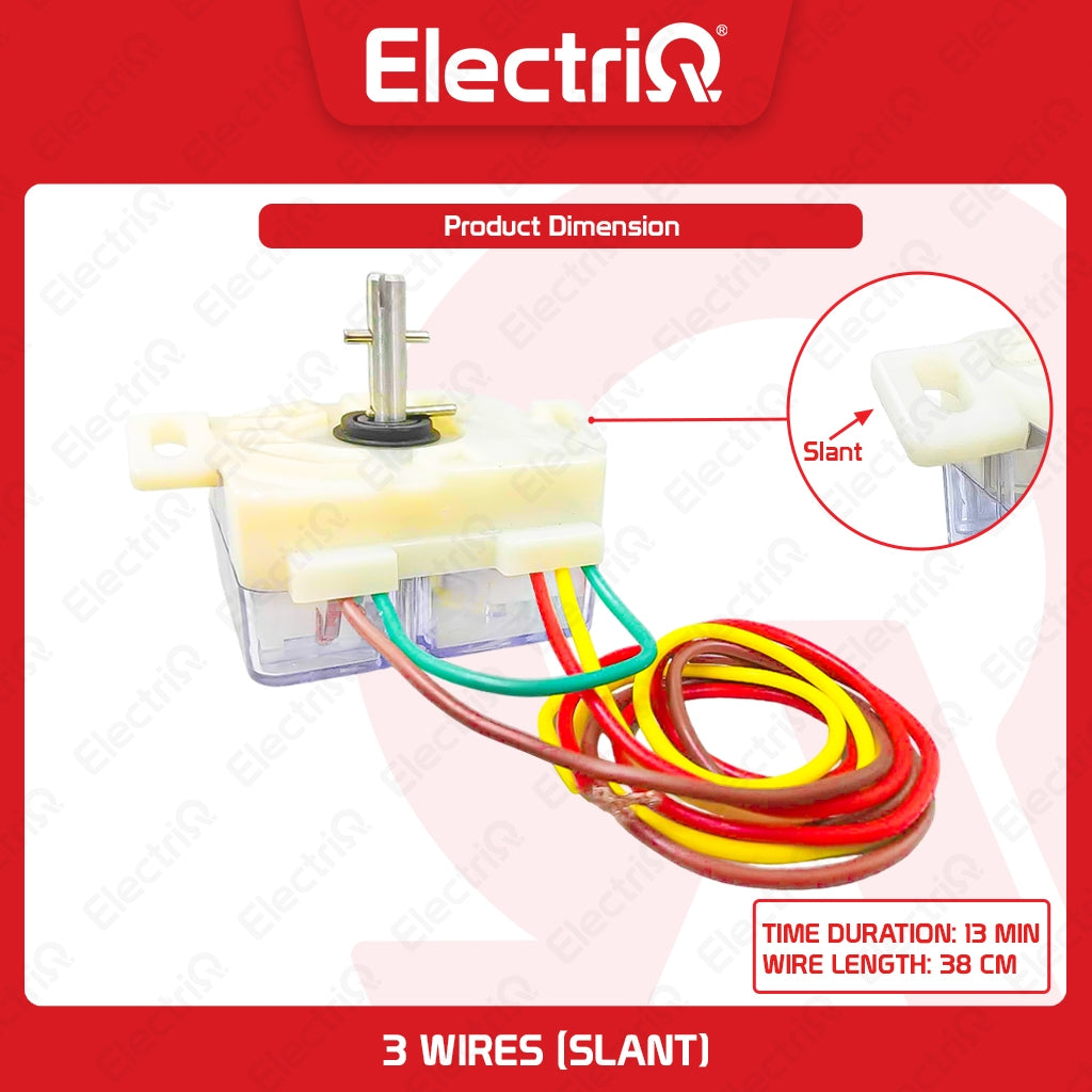 Electriq Universal Washing Machine Timer (Flat & Slant Mount, 3-4-5-6-7 Wire Type)