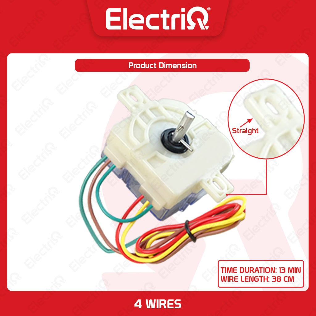 Electriq Universal Washing Machine Timer (Flat & Slant Mount, 3-4-5-6-7 Wire Type)