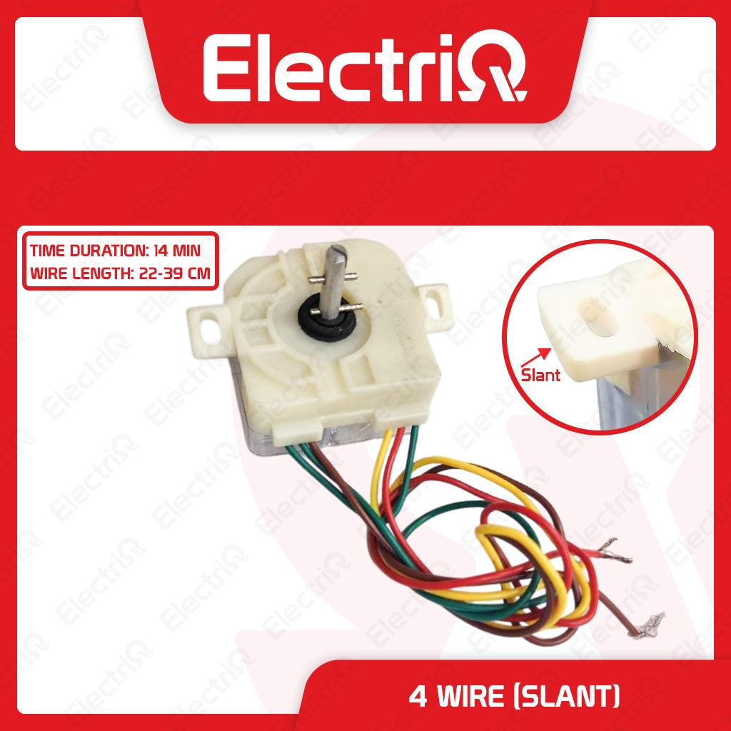Electriq Universal Washing Machine Timer (Flat & Slant Mount, 3-4-5-6-7 Wire Type)