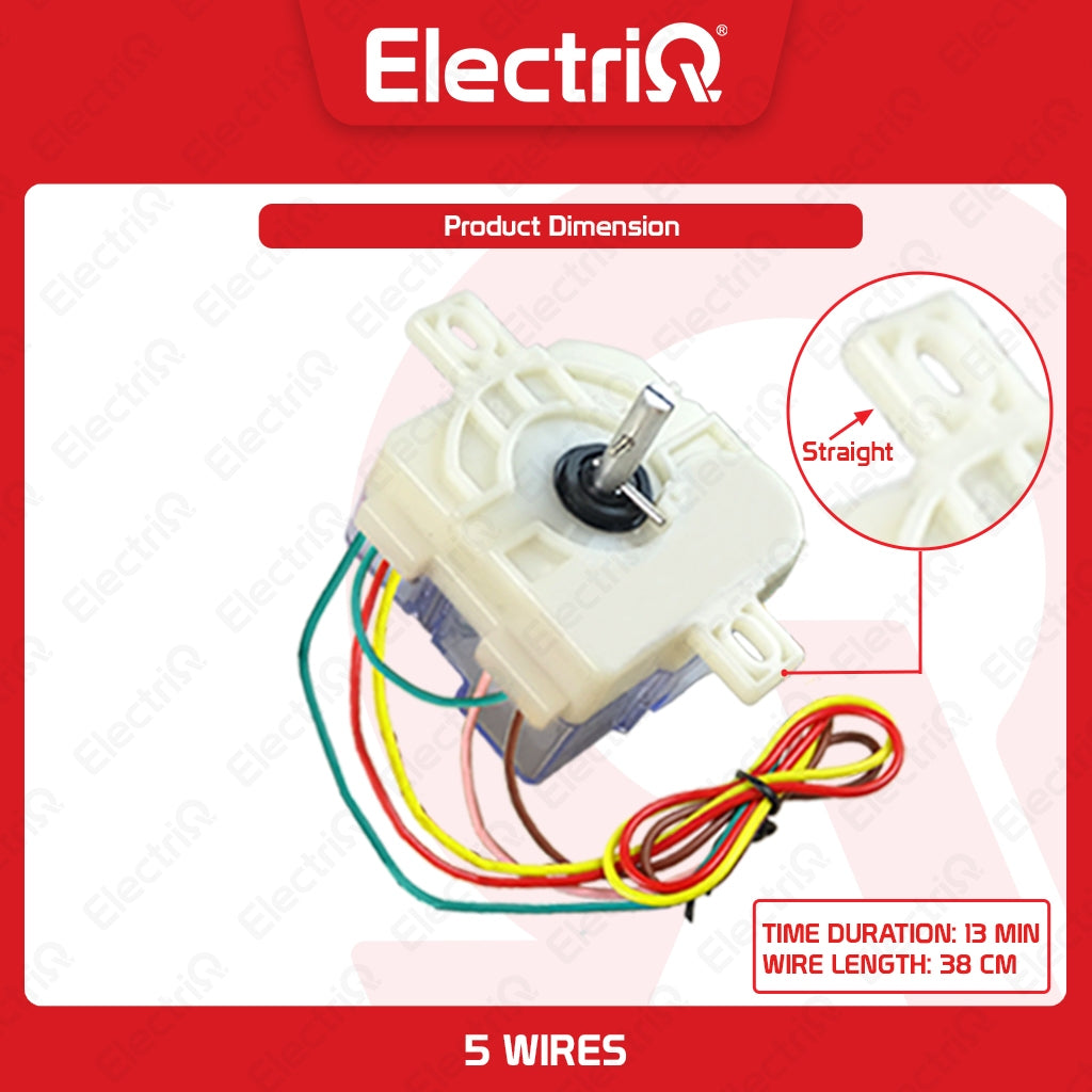 Electriq Universal Washing Machine Timer (Flat & Slant Mount, 3-4-5-6-7 Wire Type)