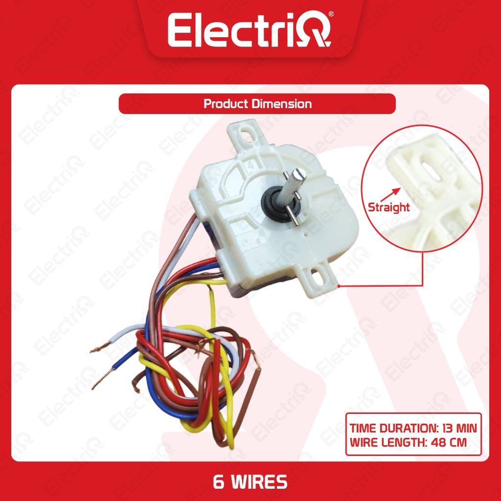 Electriq Universal Washing Machine Timer (Flat & Slant Mount, 3-4-5-6-7 Wire Type)