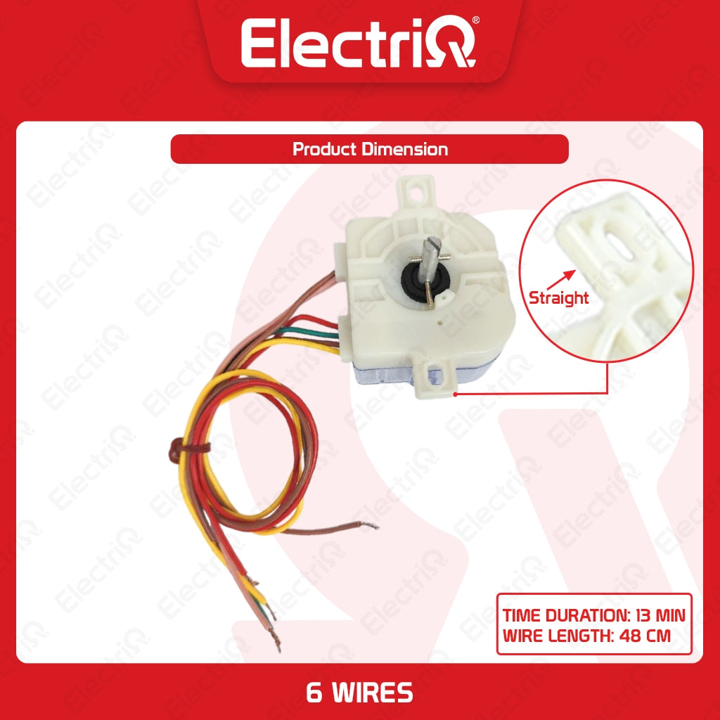 Electriq Universal Washing Machine Timer (Flat & Slant Mount, 3-4-5-6-7 Wire Type)
