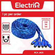 Electriq 3x3 RCA Male to Male AV Audio Video Cable Stereo AUX Cord