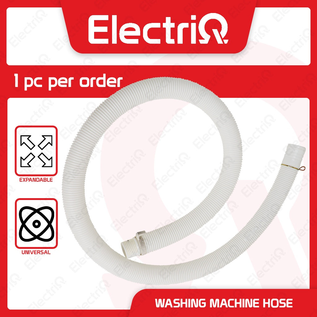 Electriq Thick PVC Washing Machine Outlet Hose 1.5m / 1.3m with Hook & Clamp