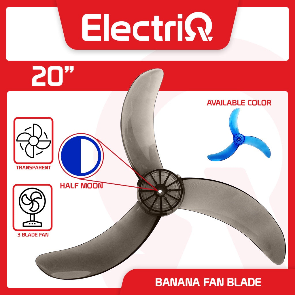 Electriq 20” Transparent Acrylic Fan Blade (Half Moon/D-Type) for Asahi