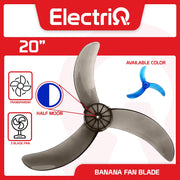 Electriq 20” Transparent Acrylic Fan Blade (Half Moon/D-Type) for Asahi