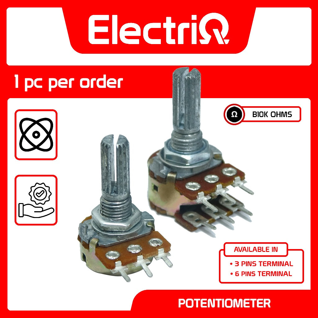 Electriq Potentiometer 10K 6/3 Pins Volume Control B10K Universal