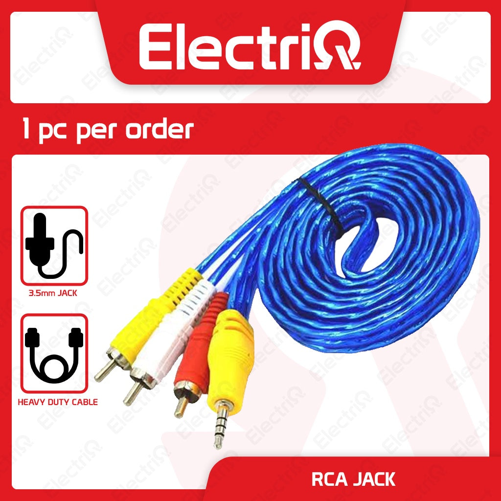 Electriq 1.5M ABS-CBN TV Plus Audio Video Cable Heavy Duty Black Jack Cable