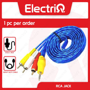 Electriq 1.5M ABS-CBN TV Plus Audio Video Cable Heavy Duty Black Jack Cable