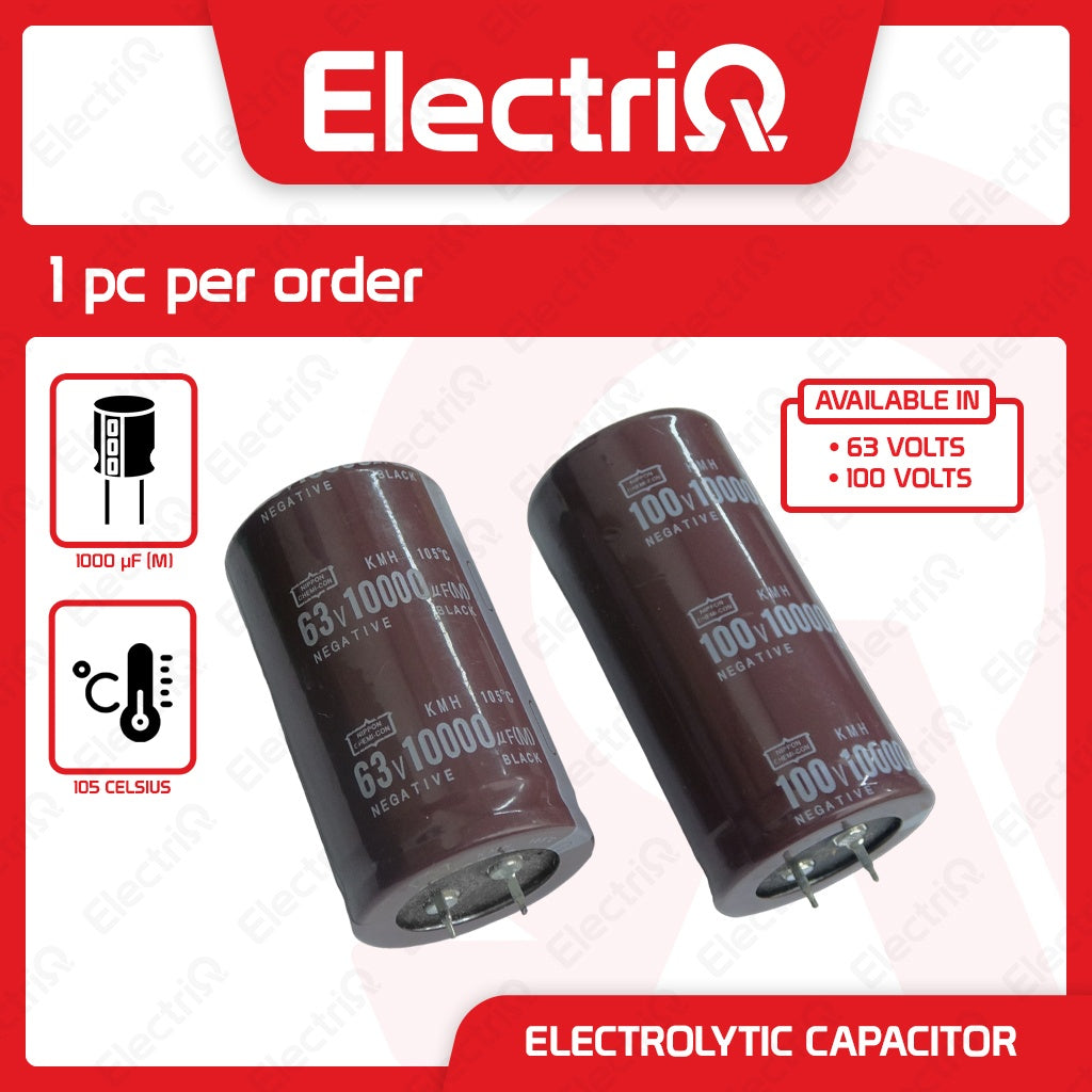 Electriq Electric Welder 100/63V 10000uF Aluminum Electrolytic Capacitor Heavy Duty Spare Parts Only