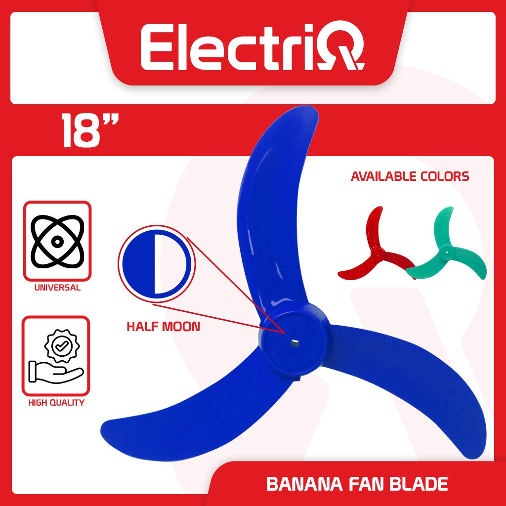 Electriq 18" Non-Breakable Plastic Fan Blade D-Type Replacement