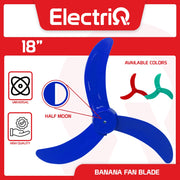 Electriq 18" Non-Breakable Plastic Fan Blade D-Type Replacement
