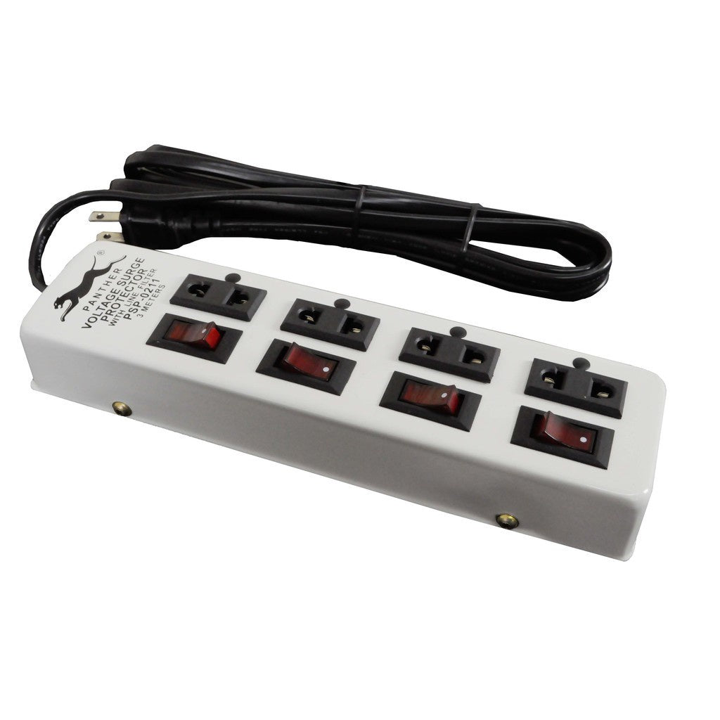 Electriq Panther Power Extension Cord 3M with Individual Switch & Surge Protector