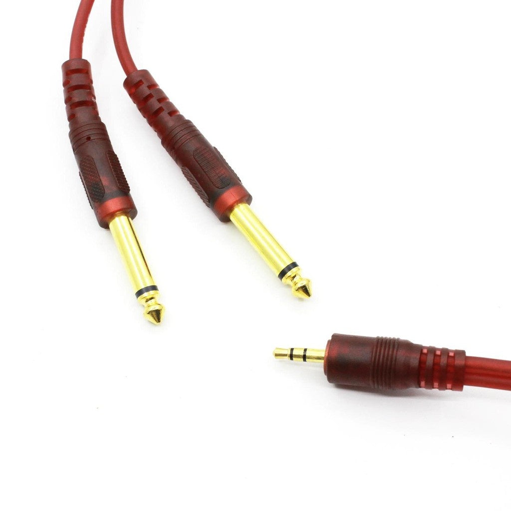 Electriq 1.5M 3.5mm to Dual 6.35mm Audio Cable Gold-Plated for Mixer Amplifier Speaker