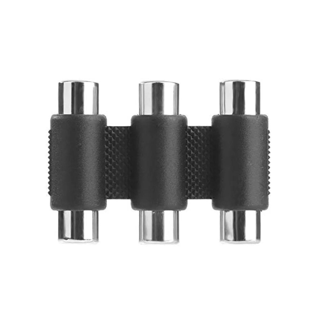 Electriq 3-RCA AV Audio Video Coupler Female to Female Adapter Nickel-Plated Connector