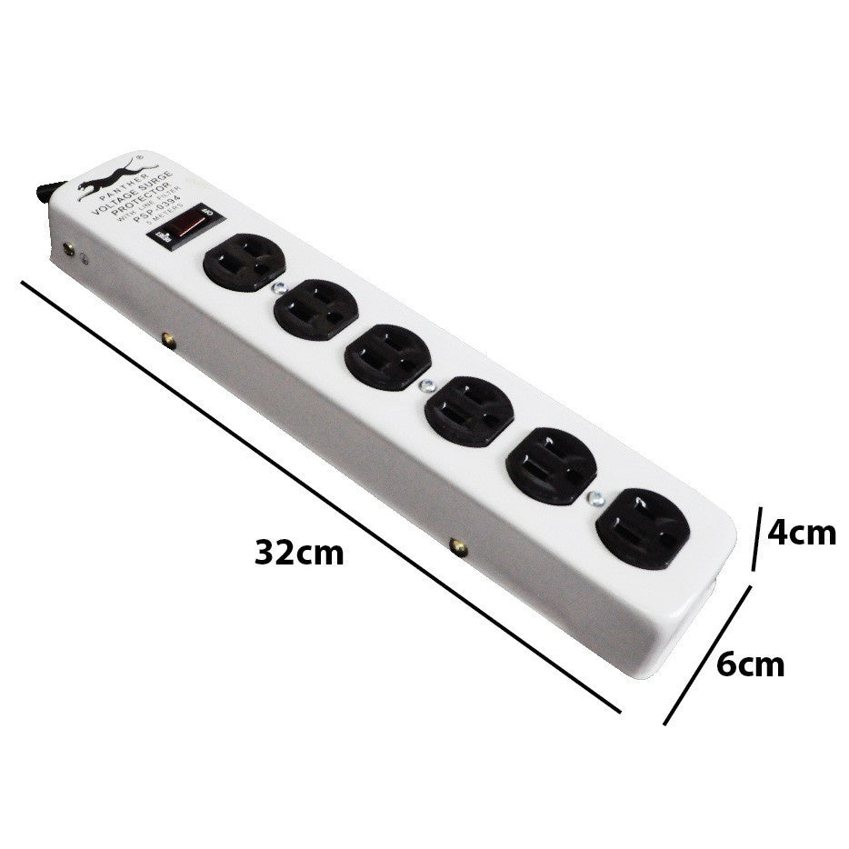 Electriq Panther Power Extension Cord 5M with Surge Protector 6-Outlet