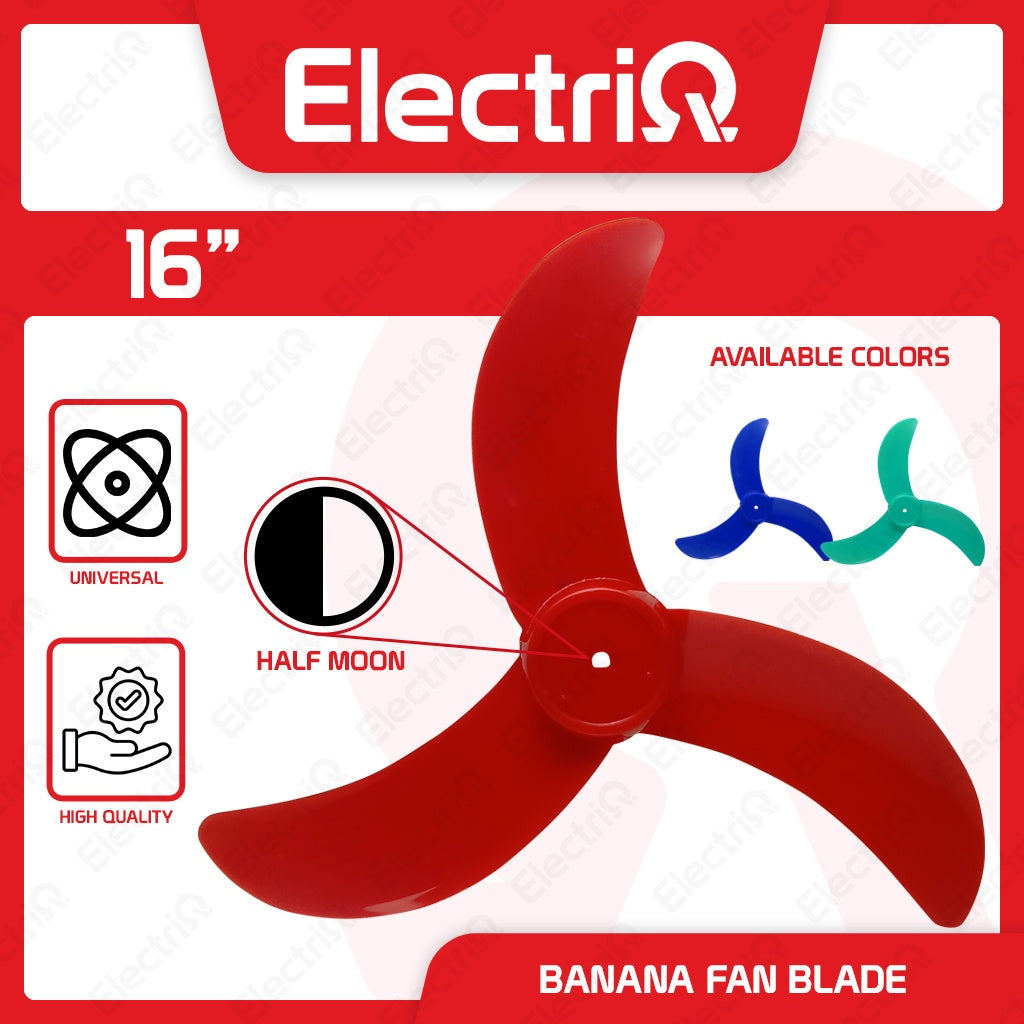 Electriq 16” Non-Breakable Universal Plastic Fan Blade (D-Type / Half Moon)