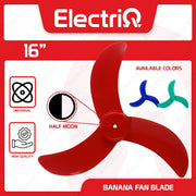 Electriq 16” Non-Breakable Universal Plastic Fan Blade (D-Type / Half Moon)