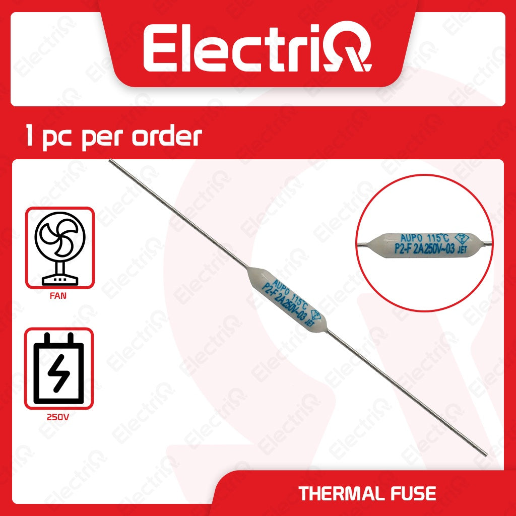 Electriq Thermal Fuse for Electric Fan 2A / 3A 250VAC (Oval Type) Replacement Part