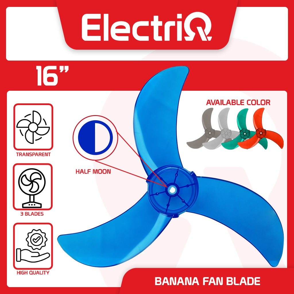 Electriq Asahi 16" Transparent Fan Blade Half Moon D-Type Replacement