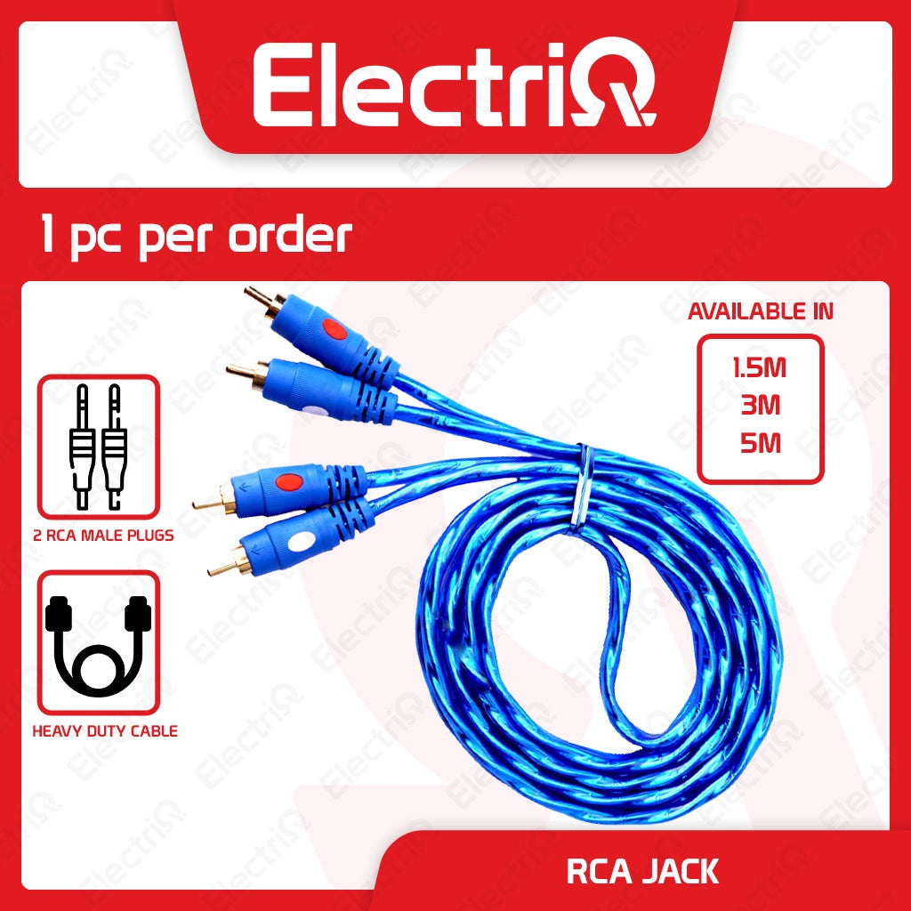 Electriq Heavy Duty 2x2 RCA Male to Male Audio Stereo Cable 1.5M / 3M /5M
