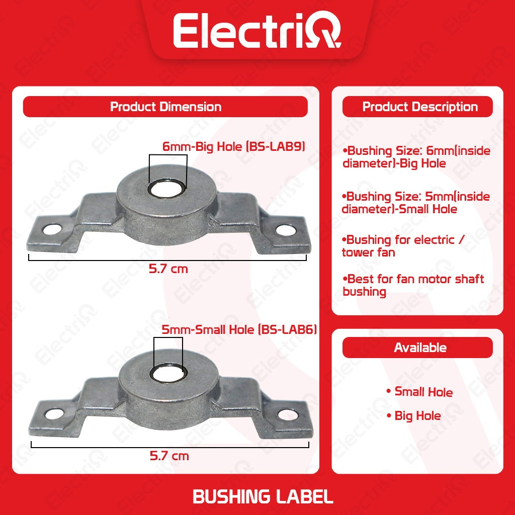 Electriq Mini/Tower Fan Label Bushing 5mm / 6mm Motor Replacement Part