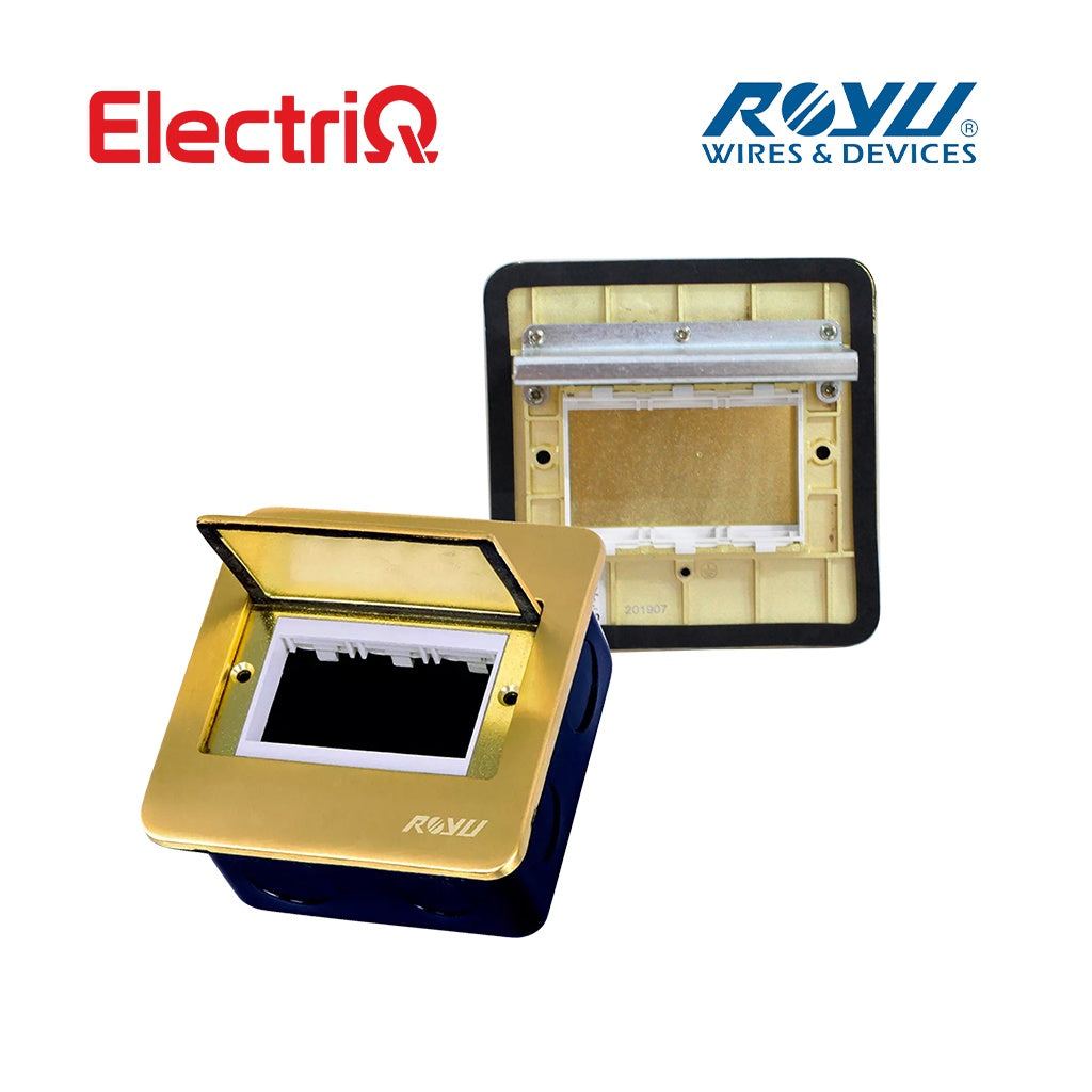 Electriq Royu Bronze Square Floor Receptacle Window Opening Bronze Fixture Only