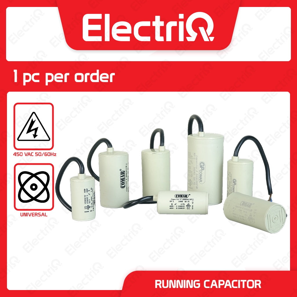 Electriq Motor Running Capacitor CBB60 450VAC Cable Wire Type