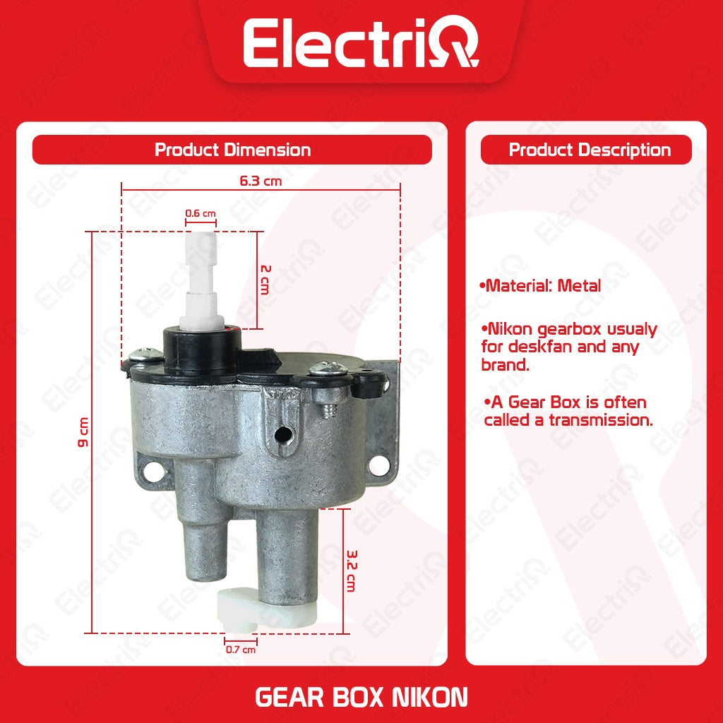 Electriq Metal Gearbox Assembly for Electric Fan