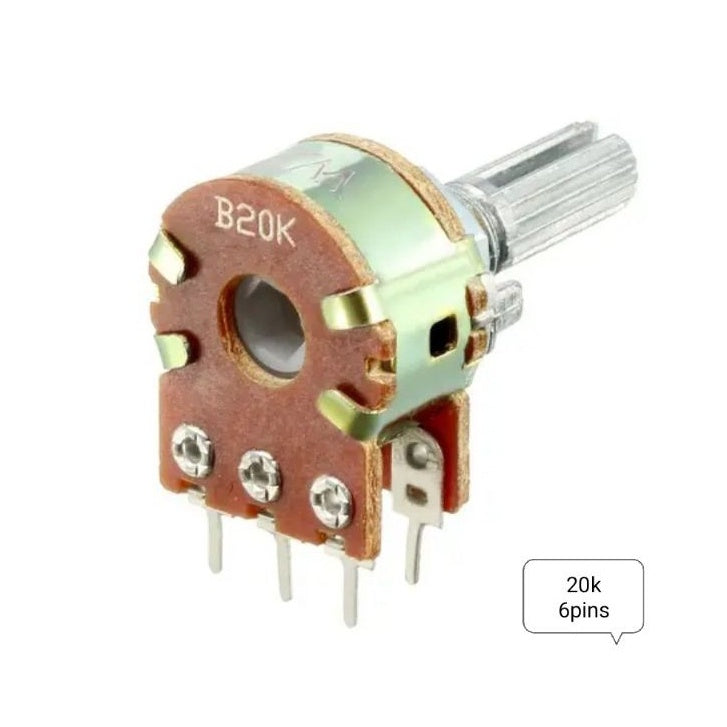 Electriq Potentiometer 20K 6/3 Pins Volume Control B20K Universal