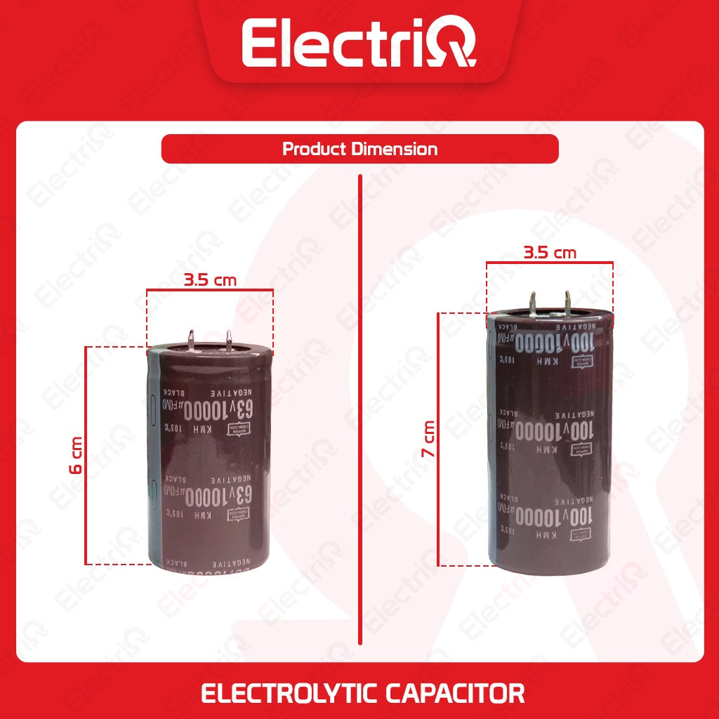 Electriq Electric Welder 100/63V 10000uF Aluminum Electrolytic Capacitor Heavy Duty Spare Parts Only