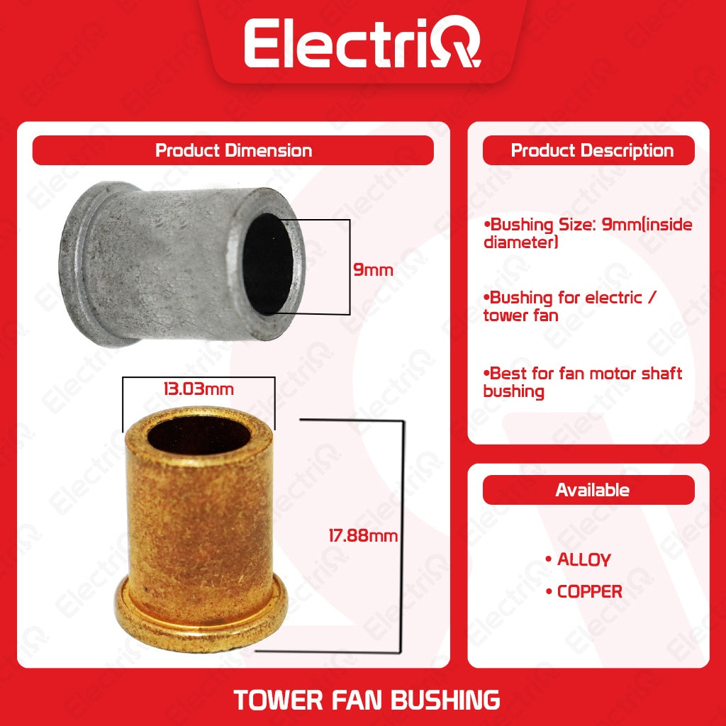 Electriq 9mm Electric Fan / Tower Fan Bushing (Alloy & Copper Type)
