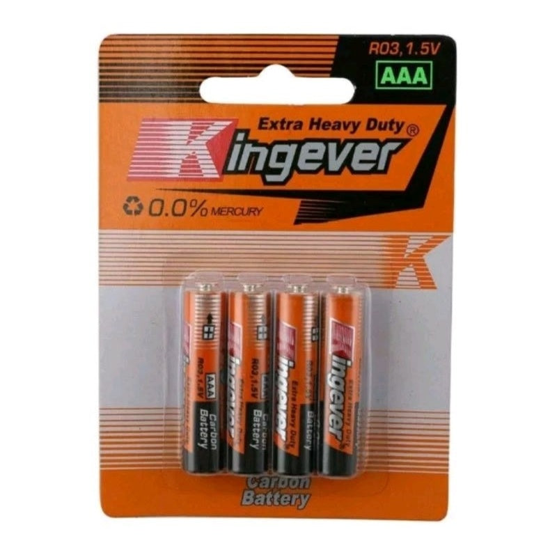 Electriq l Kingever Extra Heavy Duty AA/AAA Carbon Battery 1.5V 4pcs/pad Spare Parts Only