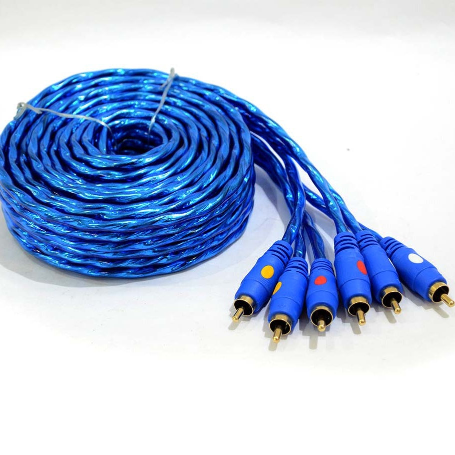Electriq 3x3 RCA Male to Male AV Audio Video Cable Stereo AUX Cord