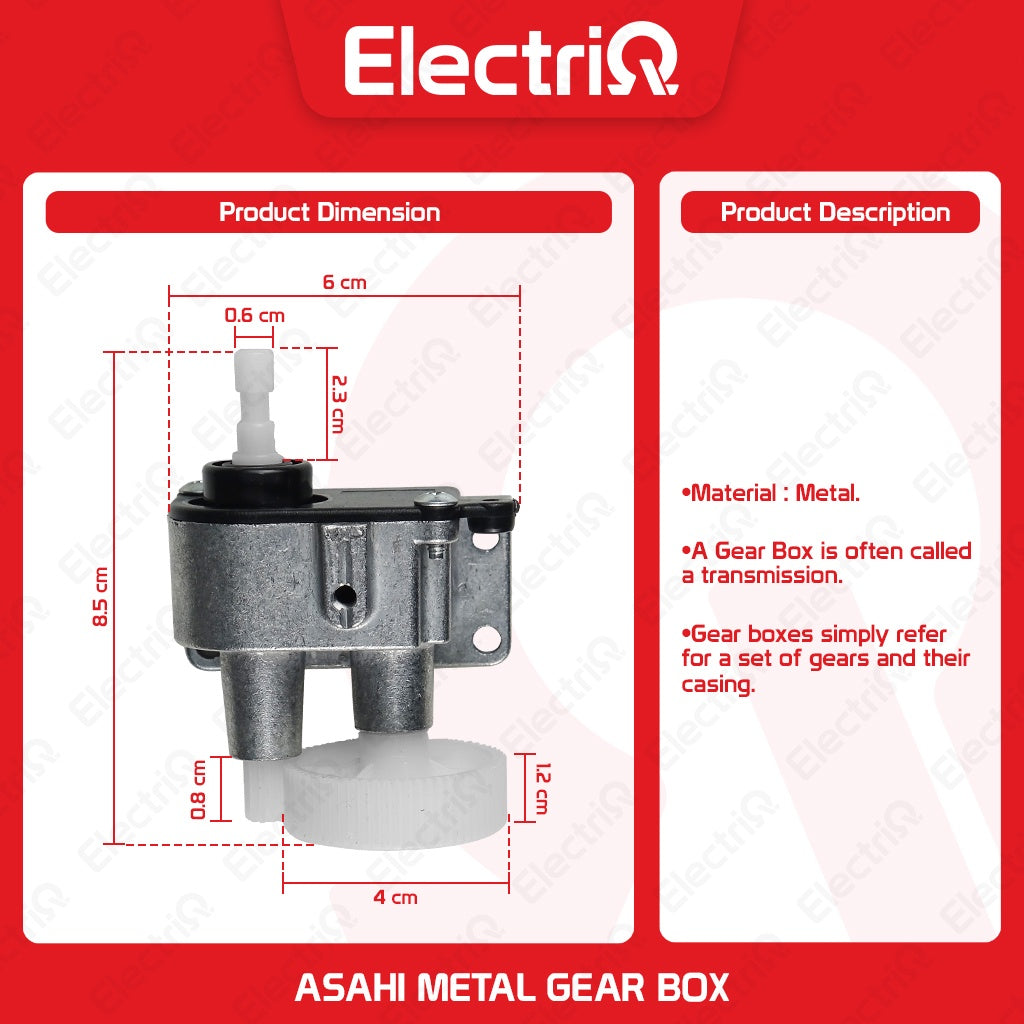 Electriq Electric Fan Metal Gearbox Assembly Heavy Duty Replacement Part
