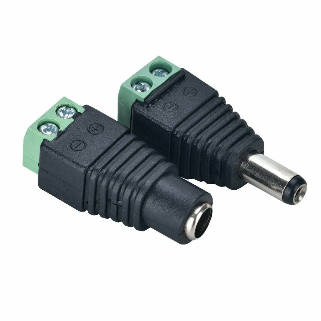 Electriq 12V DC Male & Female Power Balun Plug Connector DC Jack Connector CCTV Camera