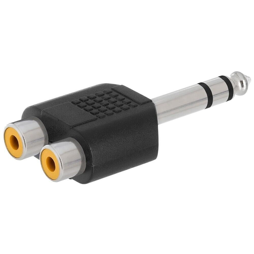Electriq 2 Female Stereo RCA Jack to Stereo Male PL Plug Converter Connector Adapter Adaptor