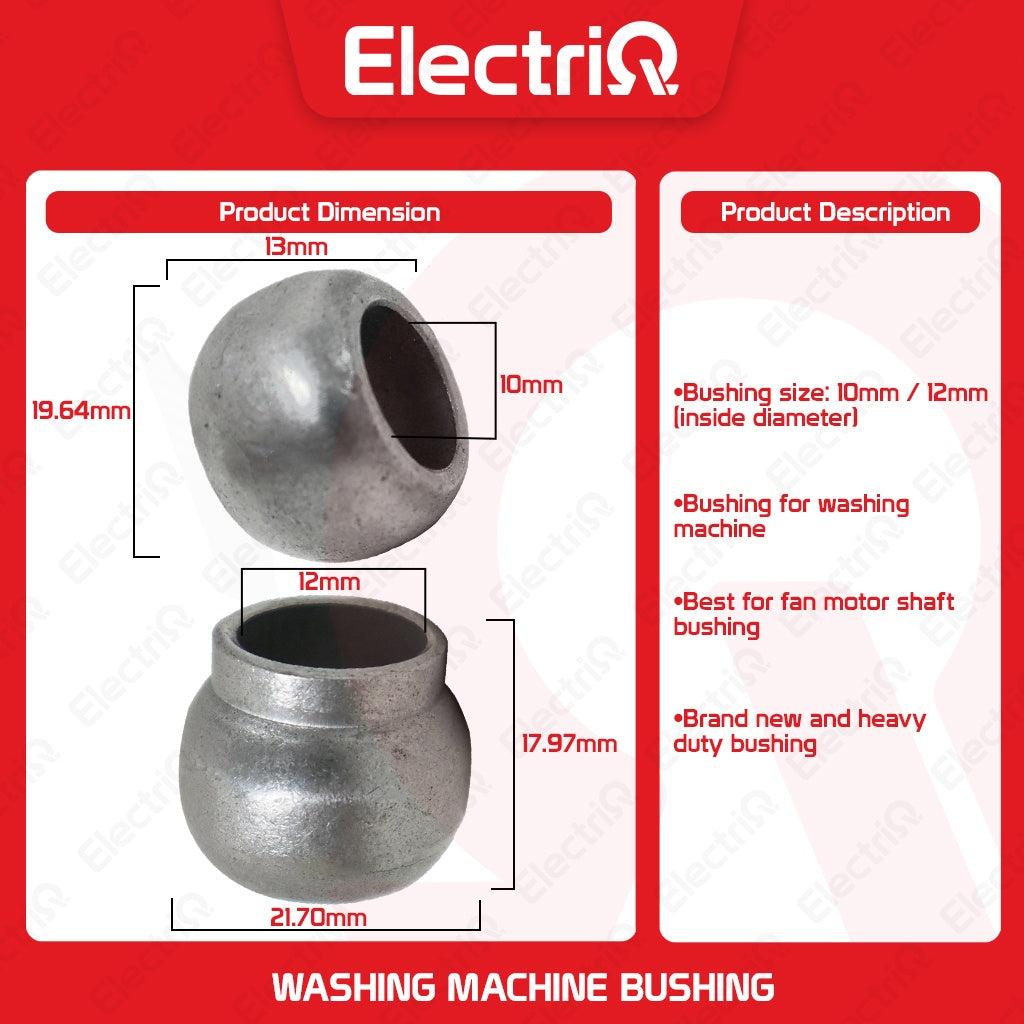 Electriq National/Standard Sintered Bushing 10mm & 12mm (Washing Machine Motor Replacement)