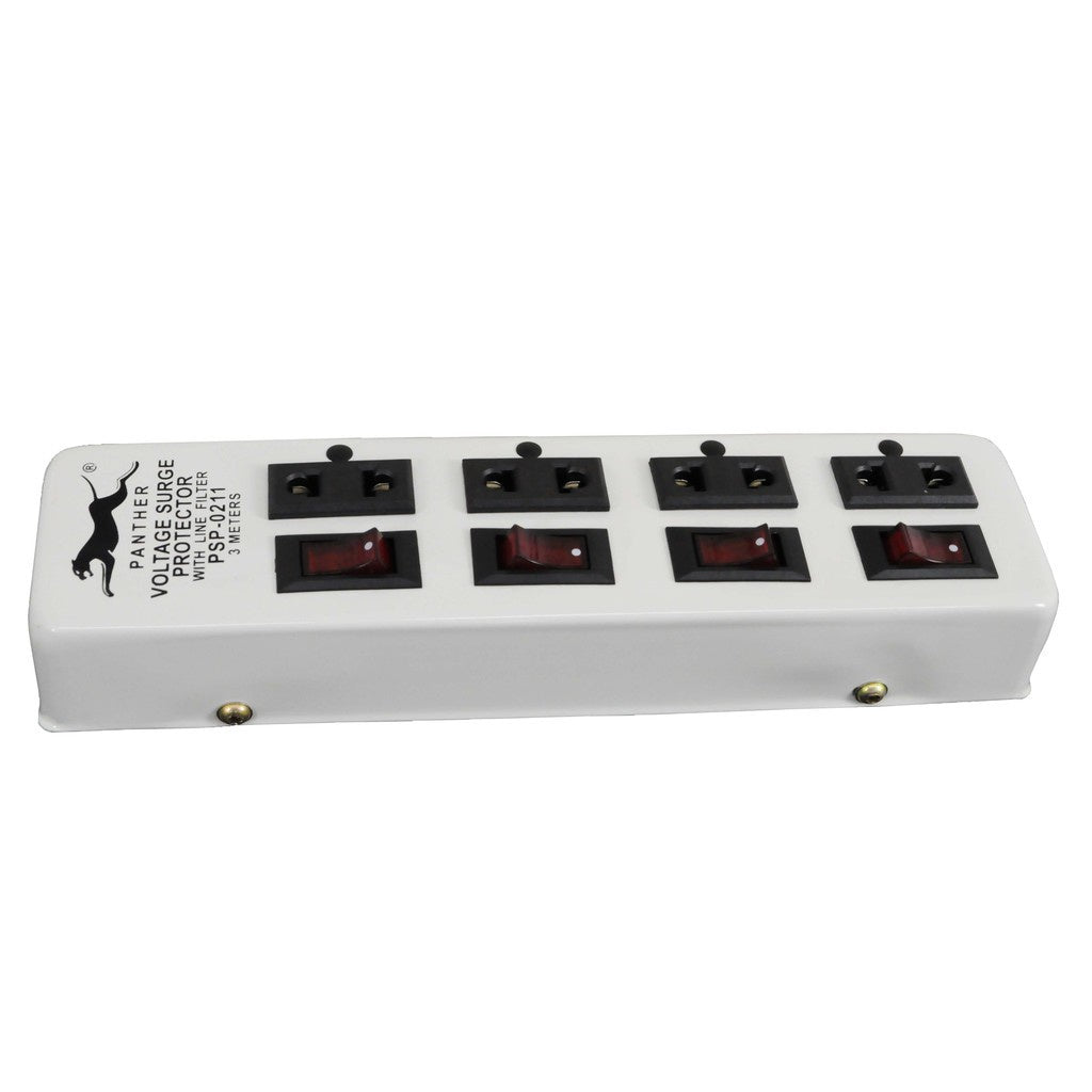 Electriq Panther Power Extension Cord 3M with Individual Switch & Surge Protector
