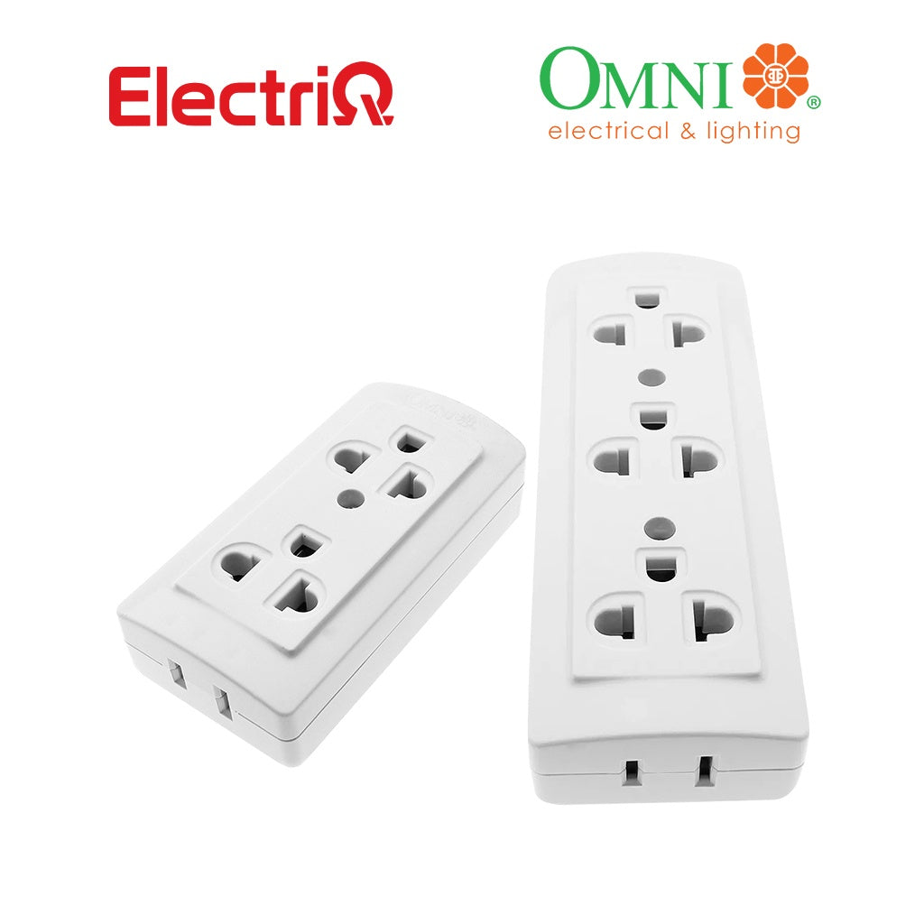 Electriq Omni Surface Convenience Outlet 2-Gang / 3-Gang 10A 250V Heavy Duty