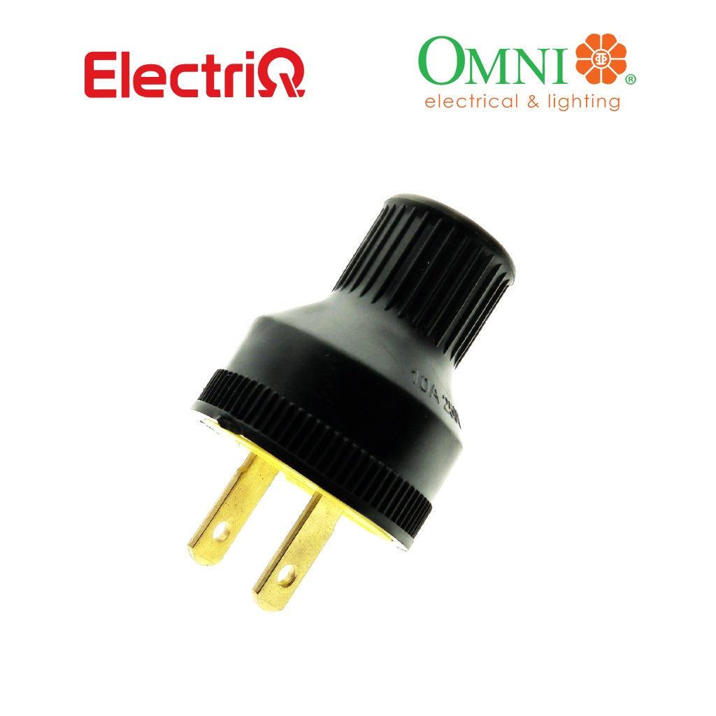 Electriq Omni Heavy Duty Rubber Plug Yellow 10A 260V Industrial Electrical Plug