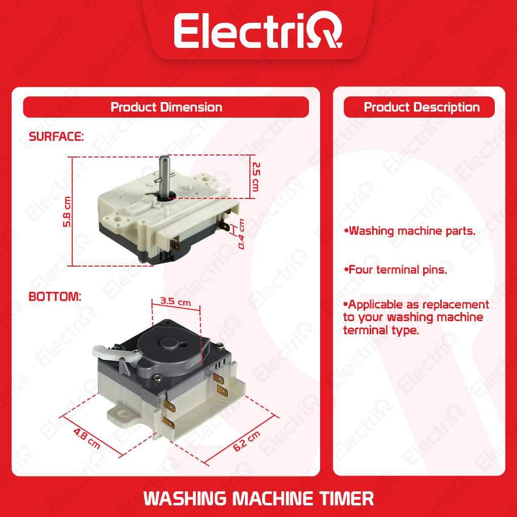 Electriq Washing Machine Timer Sharp (Terminal Type, 4-Terminal)