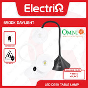 Electriq Omni LED Desk Table Lamp 3.2W Daylight Flexible Arm Black / White