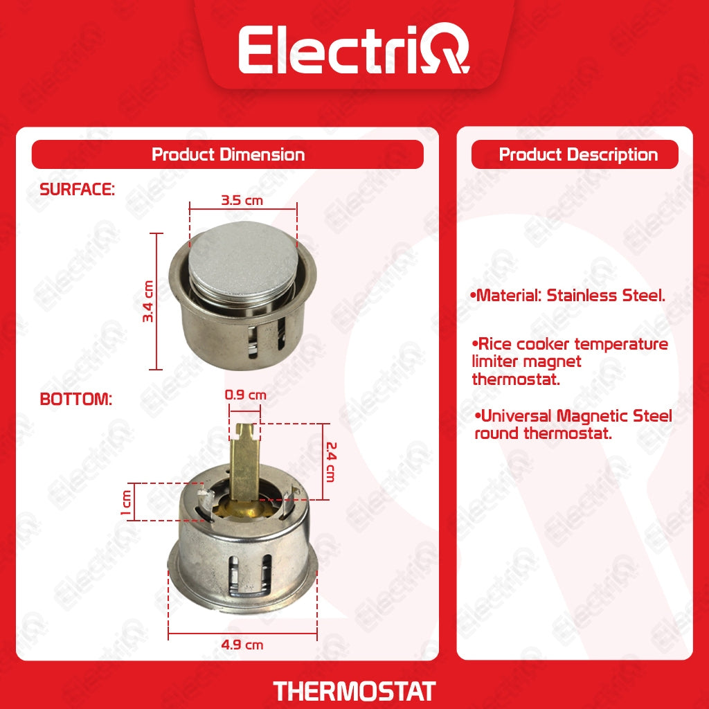 Electriq Spring Temperature Limiter Magnet Thermostat Rice Cooker