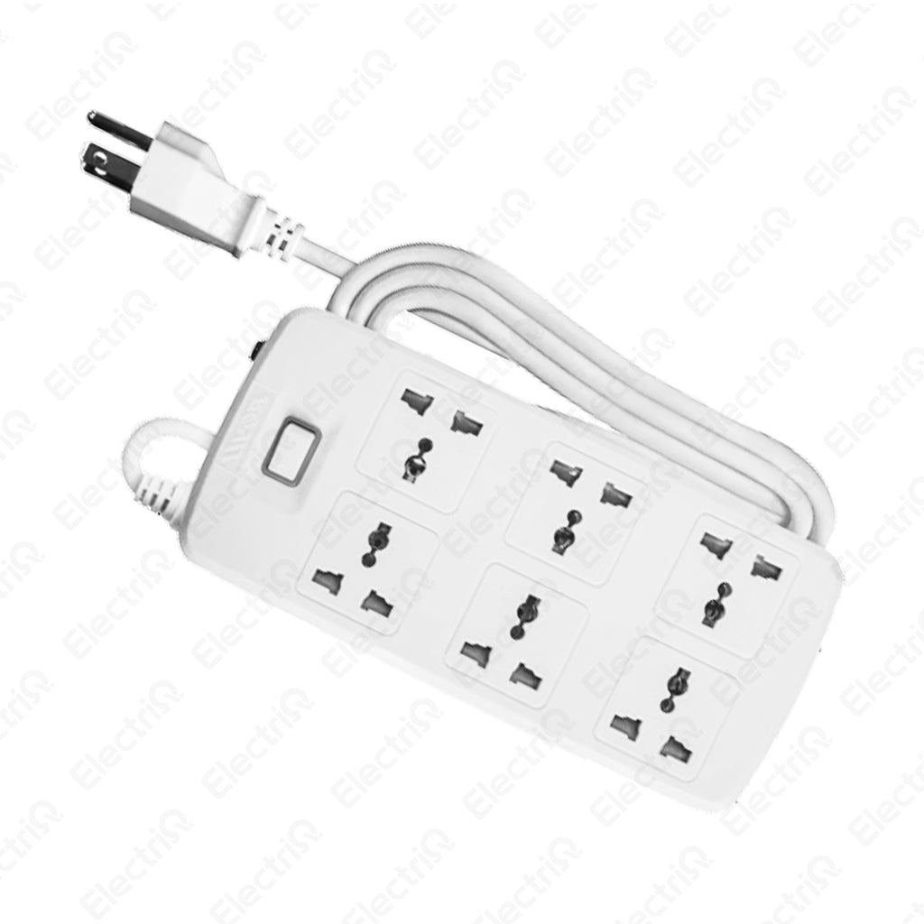 Electriq Royu Extension Cord Overload & Surge Protected 6 Outlets with Master Switch 2M 2500W