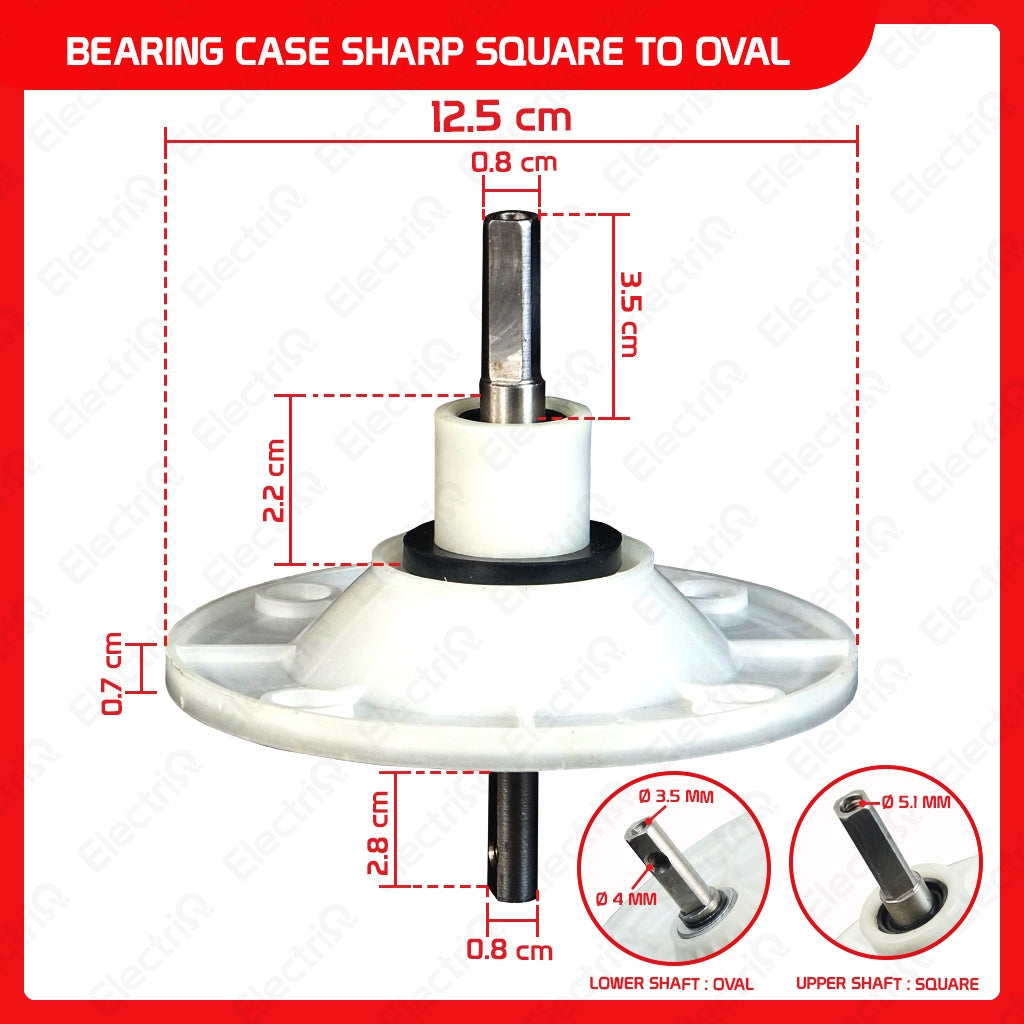 Electriq Washing Machine Gear Box Gearcase Assembly Compatible for Dowell / Sharp / Eureka / Camel / Hanabishi