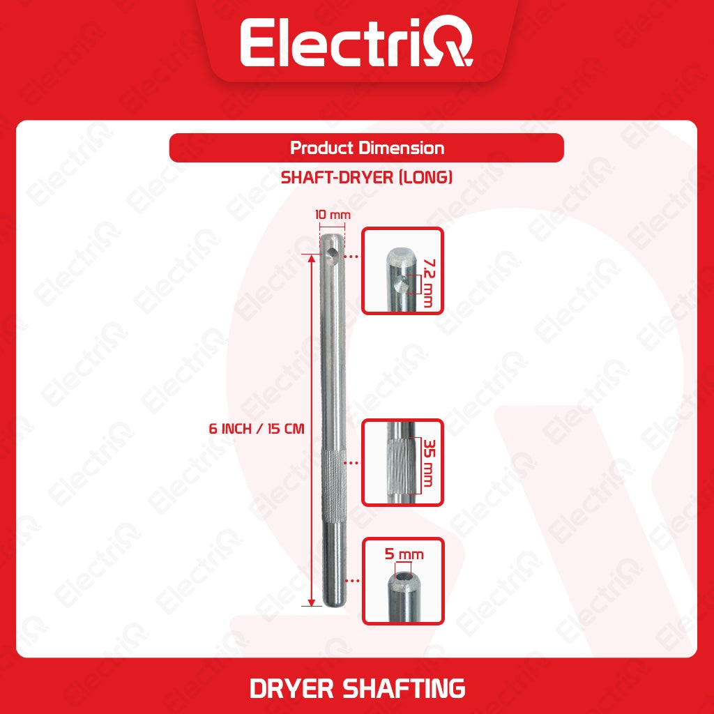 Electriq Dryer Shafting 10mm Short / Long Electric Fan & Spin Dryer Spare Part