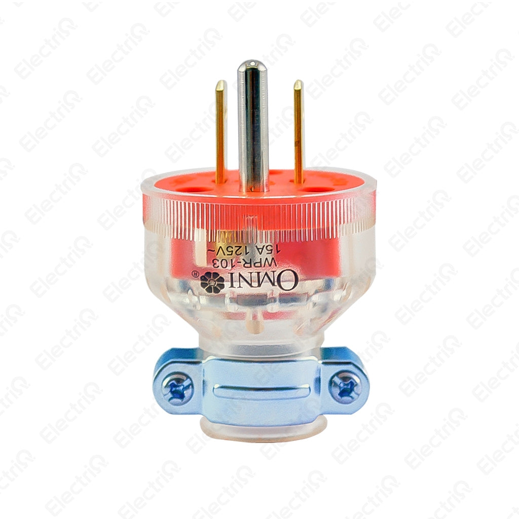 Electriq Omni Heavy Duty Parallel Plug with Grounding 15A 250V Transparent
