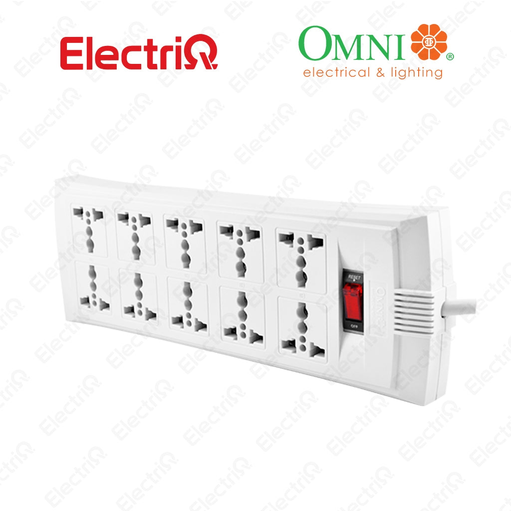 Electriq Omni Universal Disk Power Extension Cord with Switch 1.83M Heavy Duty Multi Outlet Extension