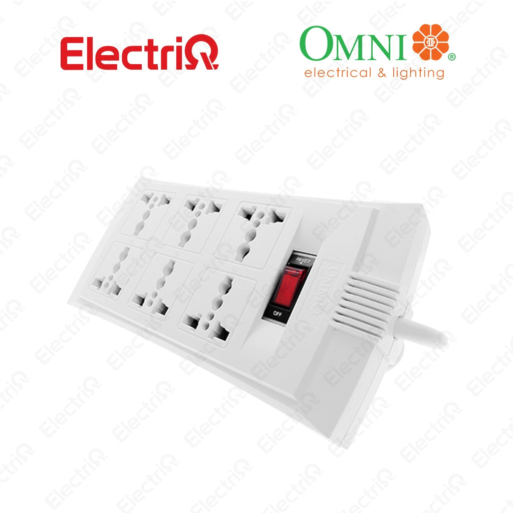 Electriq Omni Universal Disk Power Extension Cord with Switch 1.83M Heavy Duty Multi Outlet Extension